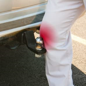 knee hit on trailer hitch