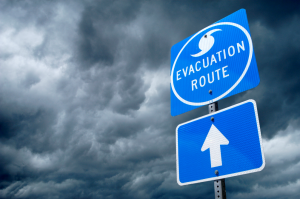 hurricane evacuation route sign